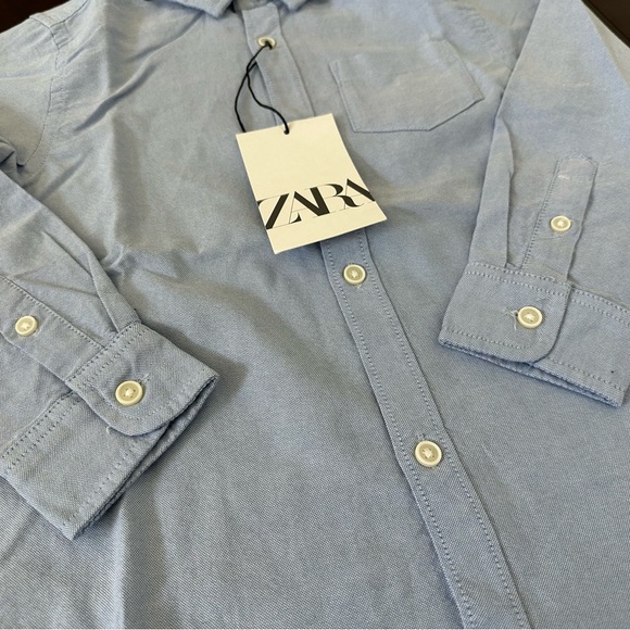 Zara chambray collared button shirt, size 6 - Picture 6 of 7
